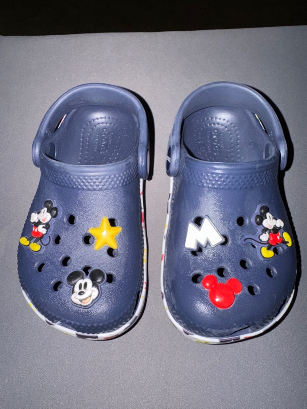 Disney Kids Navy Mickey Mouse Clog Slippers with Charms